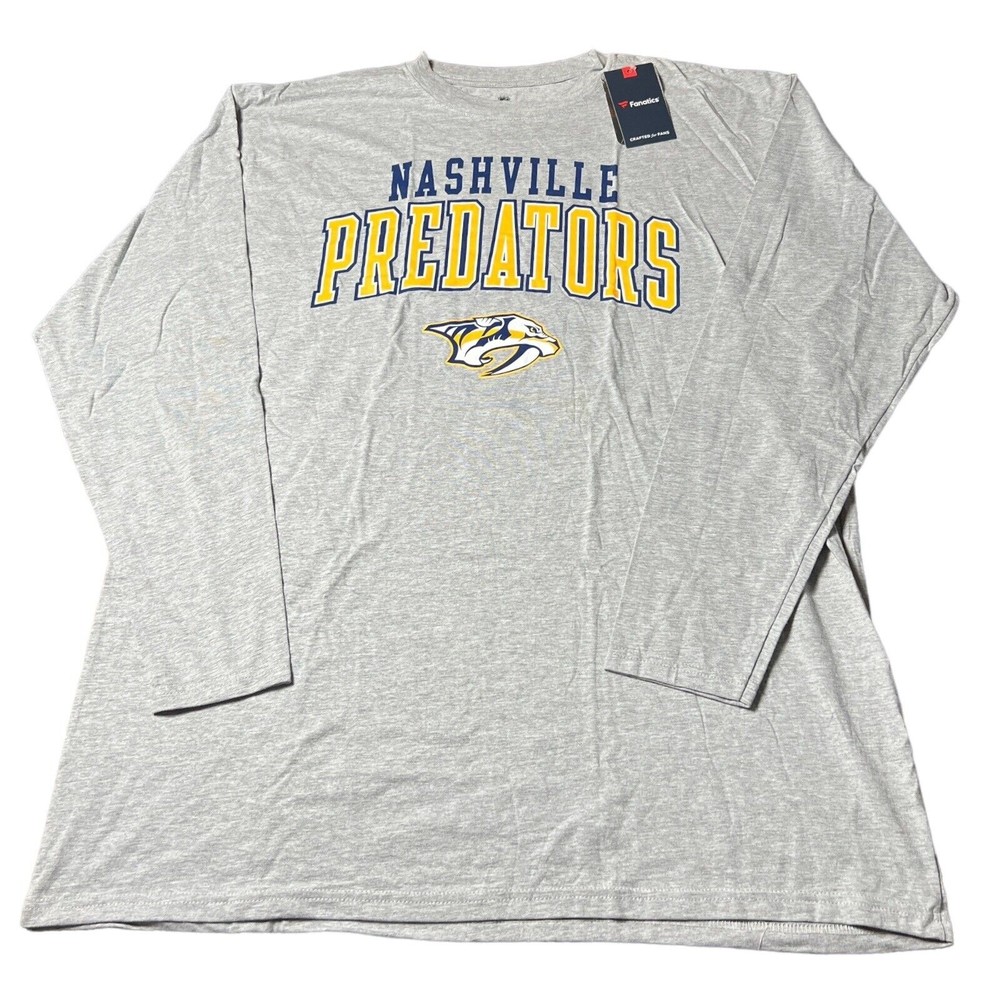 Fanatics Nashville Predators Hockey Long Sleeve Gray T-shirt Men’s Size XLT